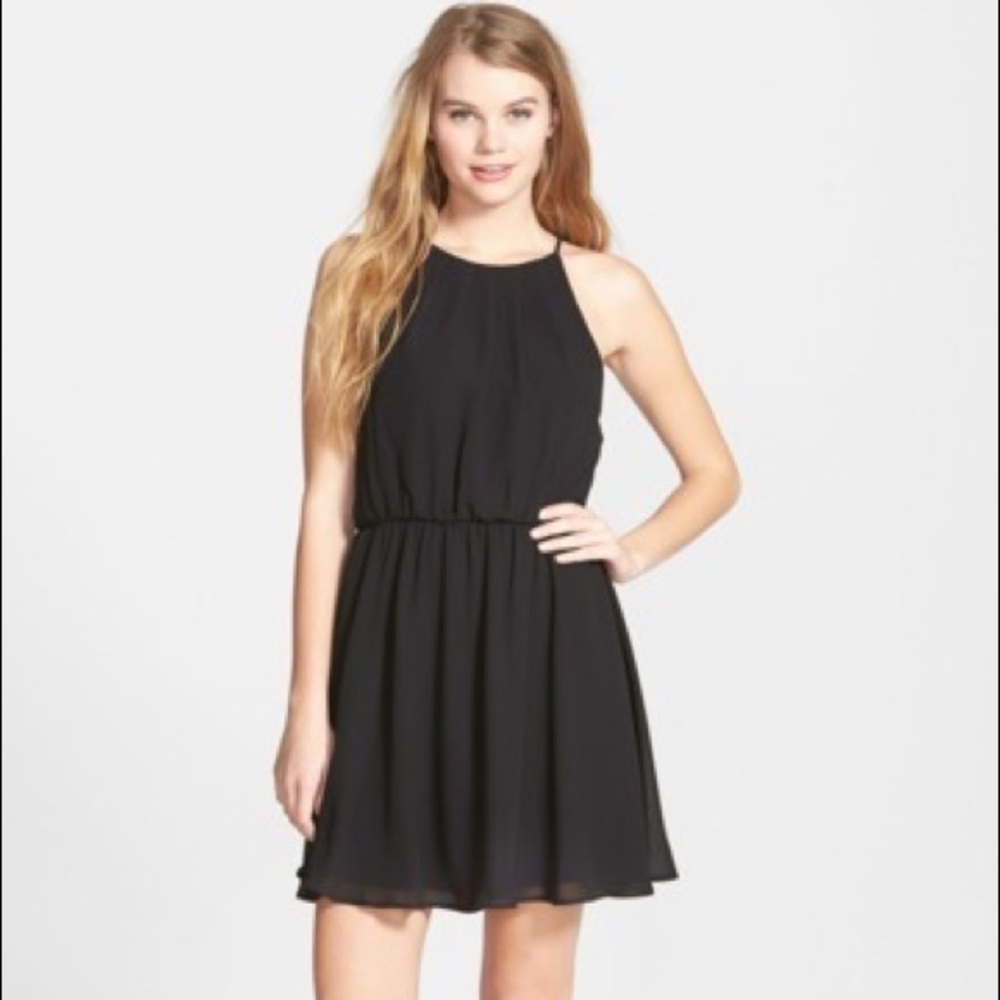 Lush Blouson Chiffon Skater Dress